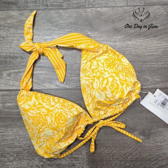 RVCA Forever Halter Reversible Bikini Top Size L - Picture 3 of 5